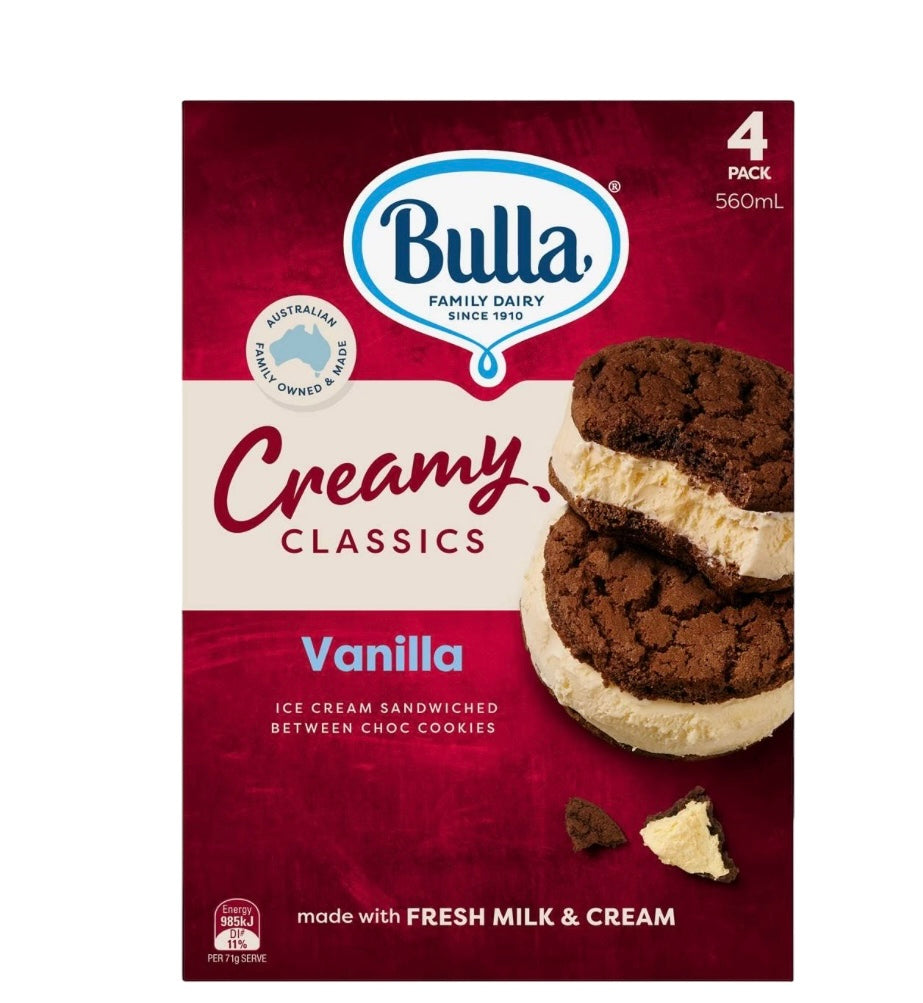 Freeze Dried Bulla Vanilla Ice Cream Sandwich